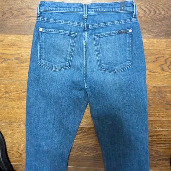 7 for all mankind High Waisted Bleach Stripe Jeans Size 27 - Picture 6 of 9